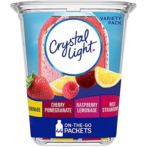 Crystal Light Lemonade, Cherry Pomengrate, Raspberry Lemonade &amp; Wild Strawberry Powdered Drink Mix Variety Pack, 44 ct On-the-Go-Packets