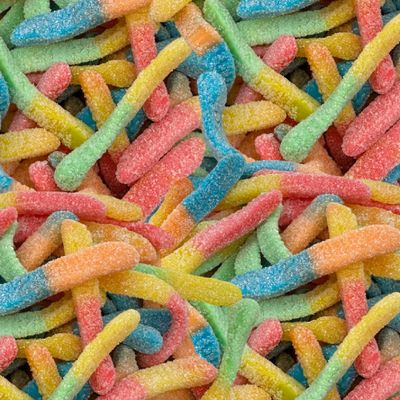Sour Neon Gummy Worms Candy | 2 Pound Pack | Assorted Fruit Flavors