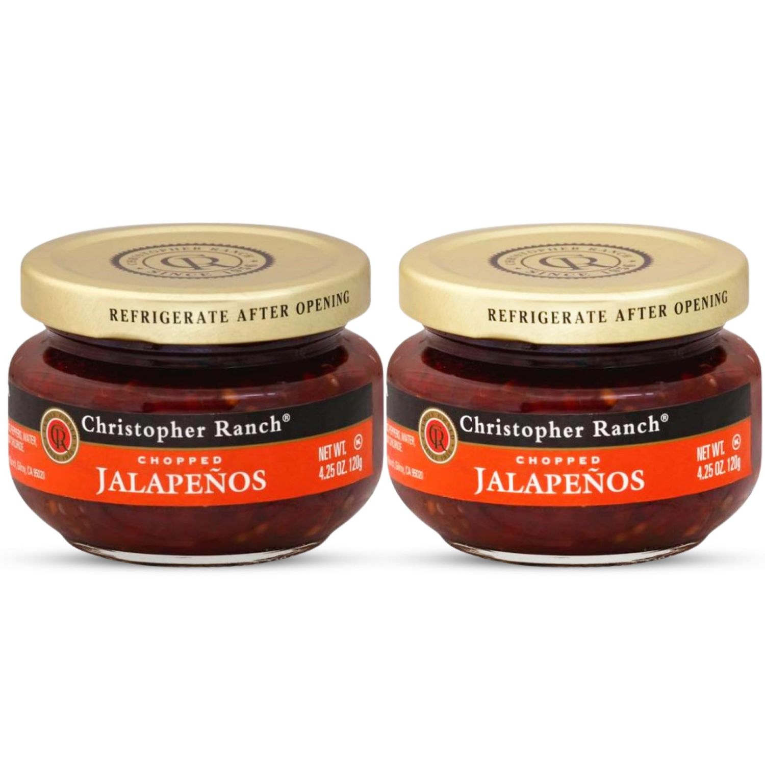 Christopher Ranch Chopped Jalapenos Fresh Salad Toppings &amp; Culinary Creations, Recipe Enhancer, Spicy, Flavorful Jalapeno Peppers Handpicked Sliced &amp; Jarred for Maximum Freshness - 4.25 oz Pack of 2