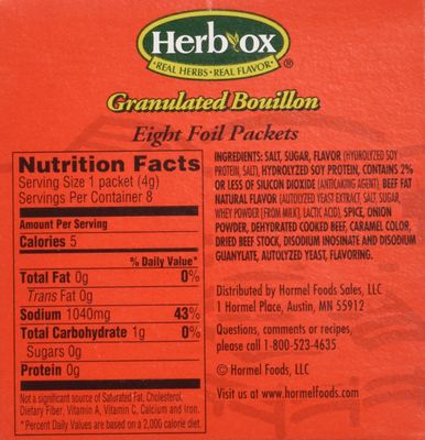 Herb-Ox Bouillon Packets Beef Instant Broth &amp; Seasoning 1.13 oz Box