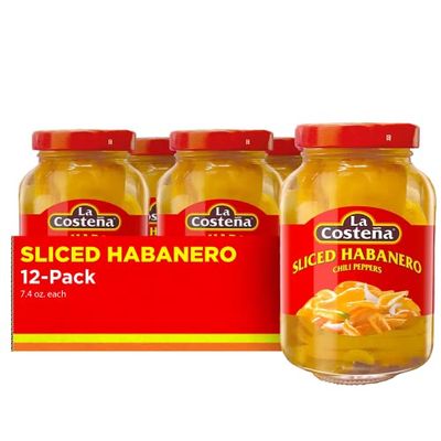 La Costea Sliced Habanero Peppers 7.4 oz Jar (12-Pack)