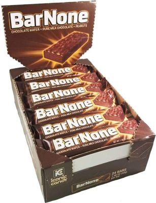 BarNone Chocolate Bar | Chocolate Wafer - Pure Milk Chocolate - Peanuts | A Chocolate Lovers Candy Bar | BarNone Chocolate Bar Brought To You By Iconic Candy | 24 Count