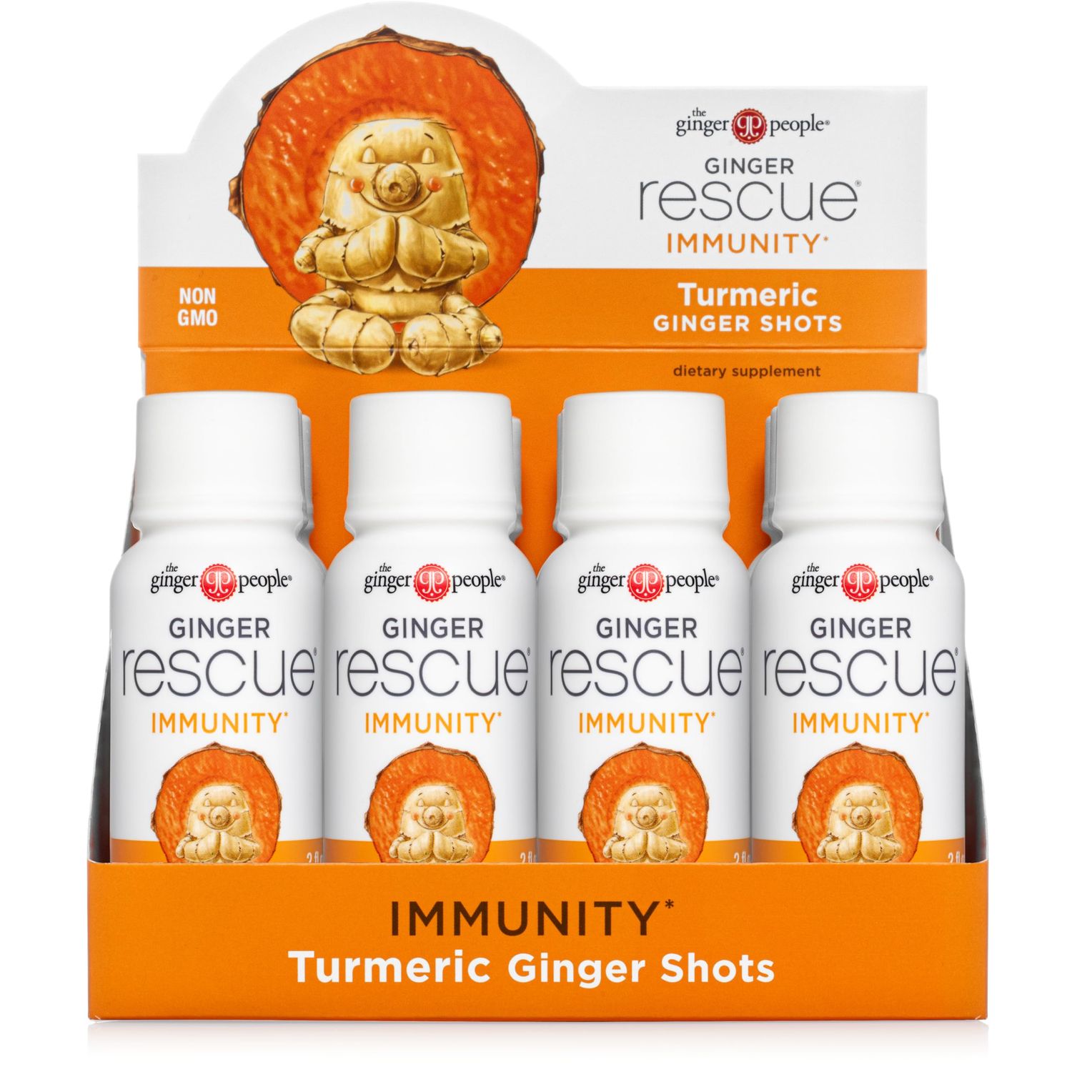 The Ginger People Ginger Rescue Ginger Shots, Wild Turmeric 24 Fl Oz (Pack of 12)
