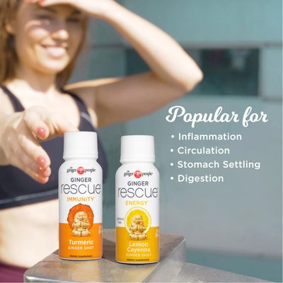 The Ginger People Ginger Rescue Ginger Shots, Wild Turmeric 24 Fl Oz (Pack of 12)