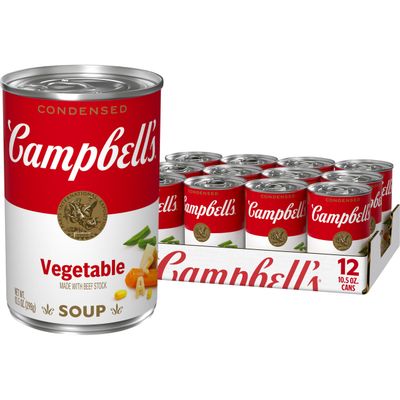 Campbell&#39;s Condensed Vegetable Soup With Beef Stock, 10.5 oz Can (12 Pack)