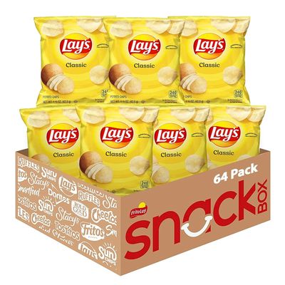 Lay&#39;s Potato Chips, Classic, 1.5 Ounce (Pack of 64)