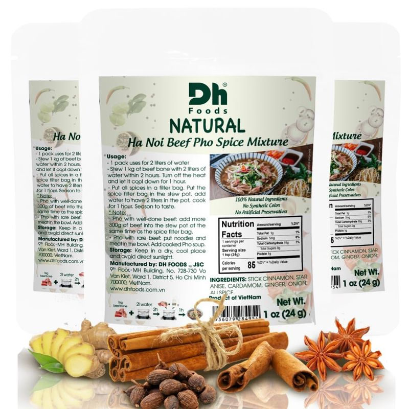 Dh Foods Pho Spice Bag Seasoning, Pho Seasoning Packets, Gia Vi Nau Pho Ha Noi, Beef Pho Spice, Pho Hoa, come with filter bag, 3 packs