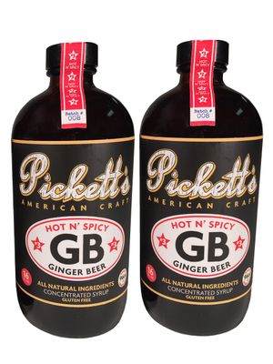 Pickett&#39;s Brothers Ginger Beer, All Natural Concentrated Syrup, 16 oz Bottles (Hot N&#39; Spicy) 2-Pack