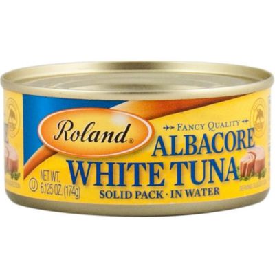 Roland Foods Fancy Albacore White Tuna, Solid Pack in Water, 6 Ounce Can, Pack of 6