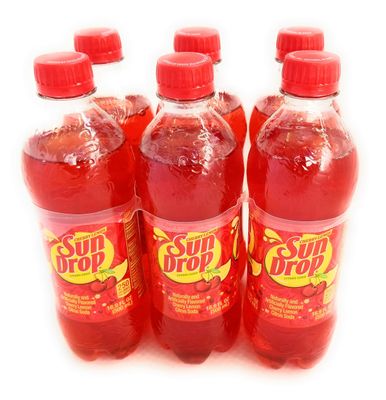 Sun Drop Cherry Lemon Citrus Soda, 16.9 fl oz bottles, 6 pack