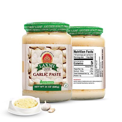 Laxmi Garlic Paste 24oz | Premium quality and pure Garlic, Ground | Vegetarian | Non-GMO certified | Ethically Sourced