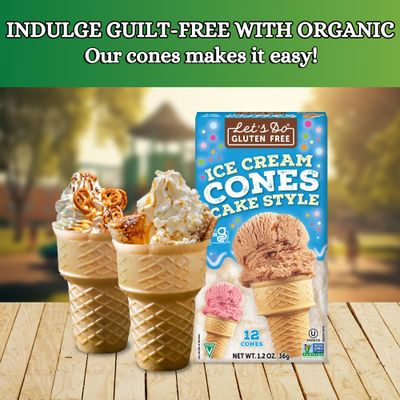 Lets Do Gluten Free Ice Cream Cones - Sugar Cones for Ice Cream, Mini Ice Cream Cones, Ice Cream Cups, Crispy Cones, Mini Cake Cones - 1.2 Oz (Pack of 12)