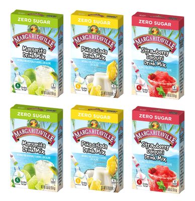 Margaritaville Singles to Go Drink Mix Variety Pack - 3 Flavors - 2 Boxes Each - Pina Colada, Strawberry Daquiri and Margarita - 12 Packets Each Flavor