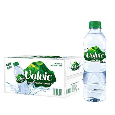 Volvic Natural Spring Water, 500ml- Bottles (Pack of 24)