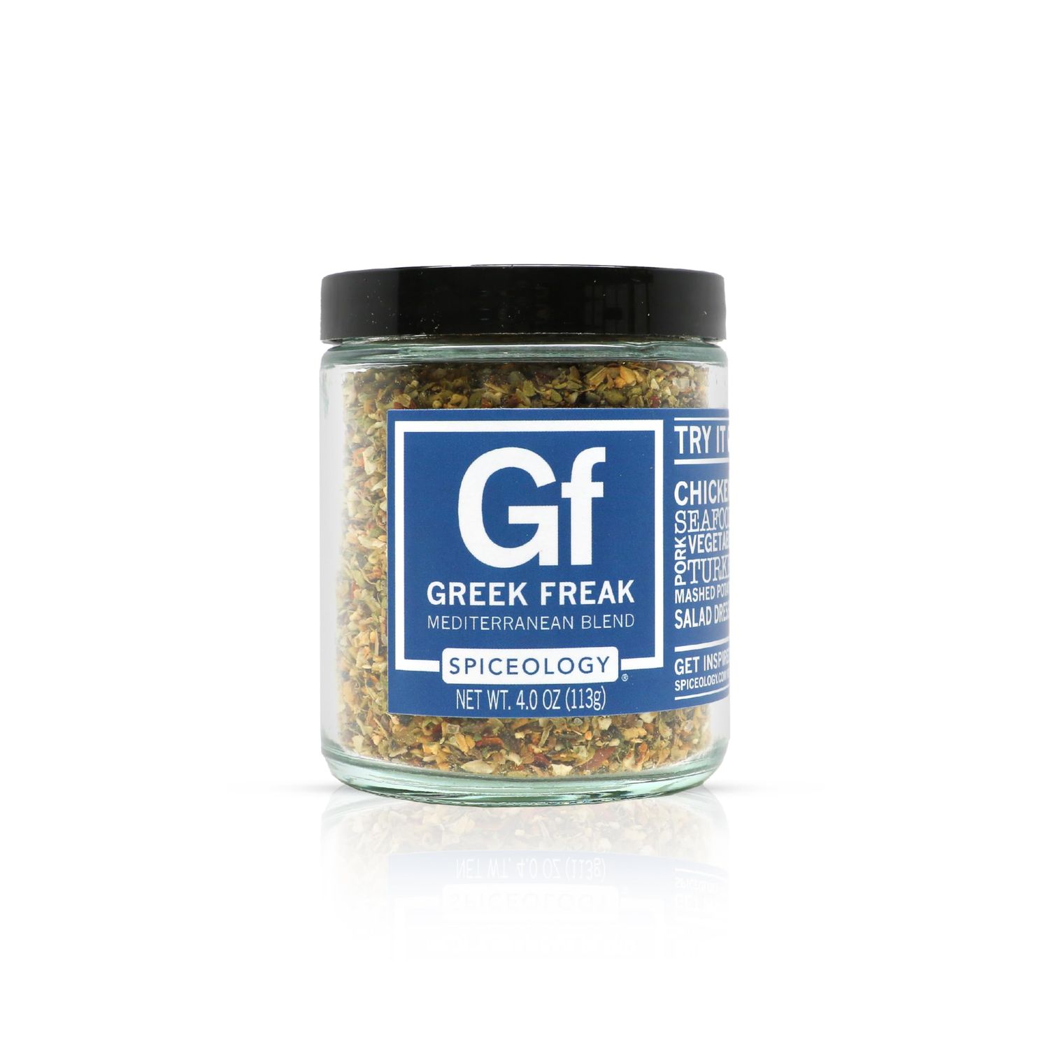 Spiceology - Greek Freak Mediterranean Spice Blend - All-Purpose Rubs, Spices and Seasonings - Use On: Chicken, Chickpeas, Beef, Seafood, Pork, Vegetables, Turkey, Potatoes and Salad Dressing - 4 oz