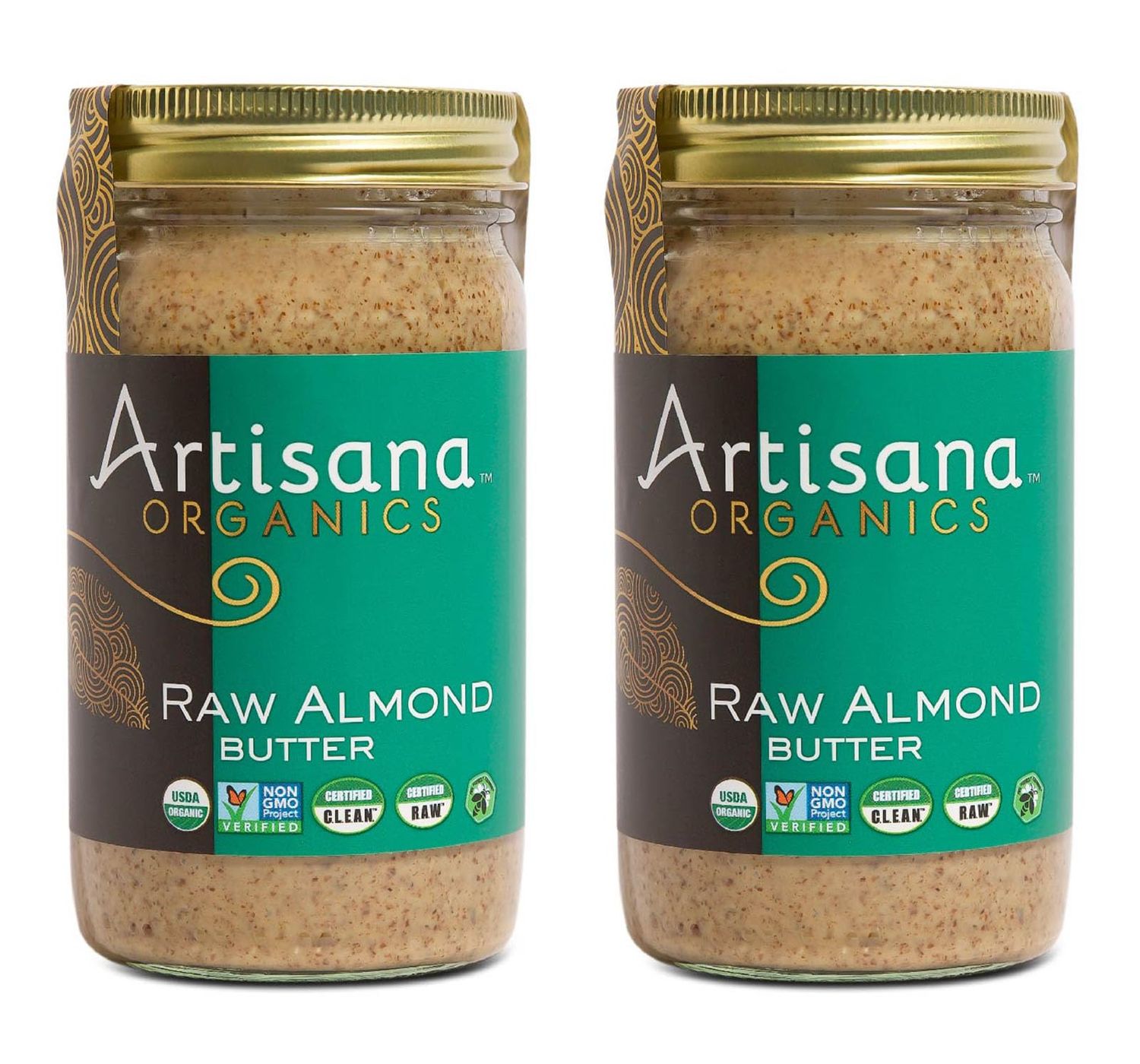Artisana Organics Raw Almond Butter (2 Pack, 14oz Jars) | No Sugar Added, No Palm Oil, Vegan, Paleo and Keto Friendly, Non-GMO