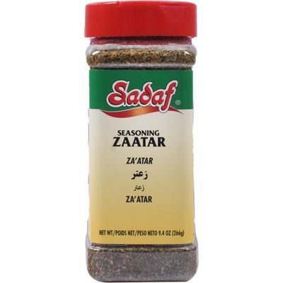 Sadaf Zaatar Seasoning - Green Zaatar Spice for Cooking and Food Seasoning - Spices &amp; Seasonings - Middle Eastern Cuisine - Halal - 9.4 oz PET Bottle with Shaker Top