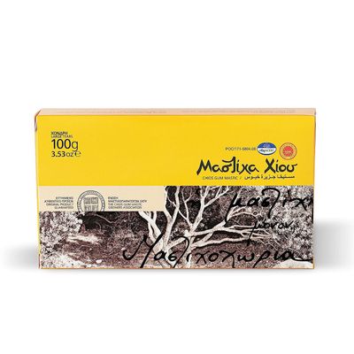 Chios Mastic Gum 3.52oz 100g Large Tears from Greece, Sugar Free Mastic Chewing-Gum, 100% Authentic Natural Mastiha, Low Calories and Several Health Benefits, Chios Gum Mastic Growers Association