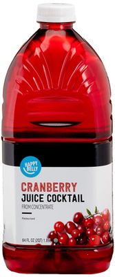 Amazon Brand - Happy Belly Juice Cocktail, Cranberry, Plastic Bottle, 64 fl oz (Pack of 1)