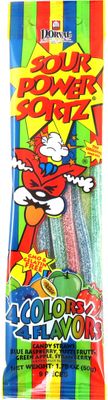 Sour Power Sortz Candy Straws, Sour Power Sortz Assorted, 1.75 oz (Pack of 24)