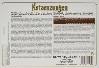 Waldbaur Chocolate Cat Tongues, 3.5 Ounce