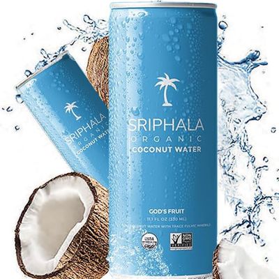 Sriphala Mineral Rich Nutritious Coconut Water Organic - with Fulvic Acid + Electrolyte Water - Non-GMO, Keto, Gluten-Free, No Sugar Added Tasteful Vitamin Water Energy Quench (133.2 Fl Oz,12-pack)