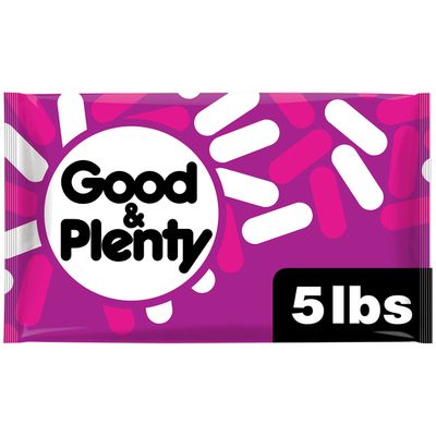 GOOD &amp; PLENTY Licorice Fat Free, Candy Bulk Bag, 5 lbs
