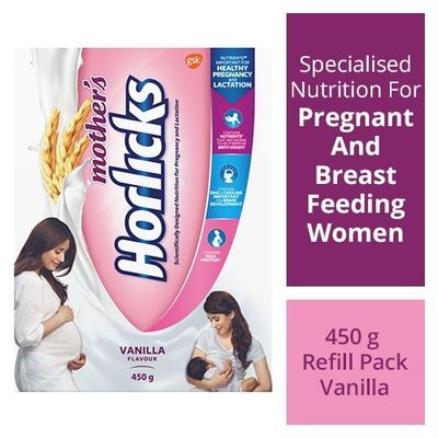 Mother's Horlicks Health and Nutrition Drink - 450 g Refill Pack (Vanilla Flavor)