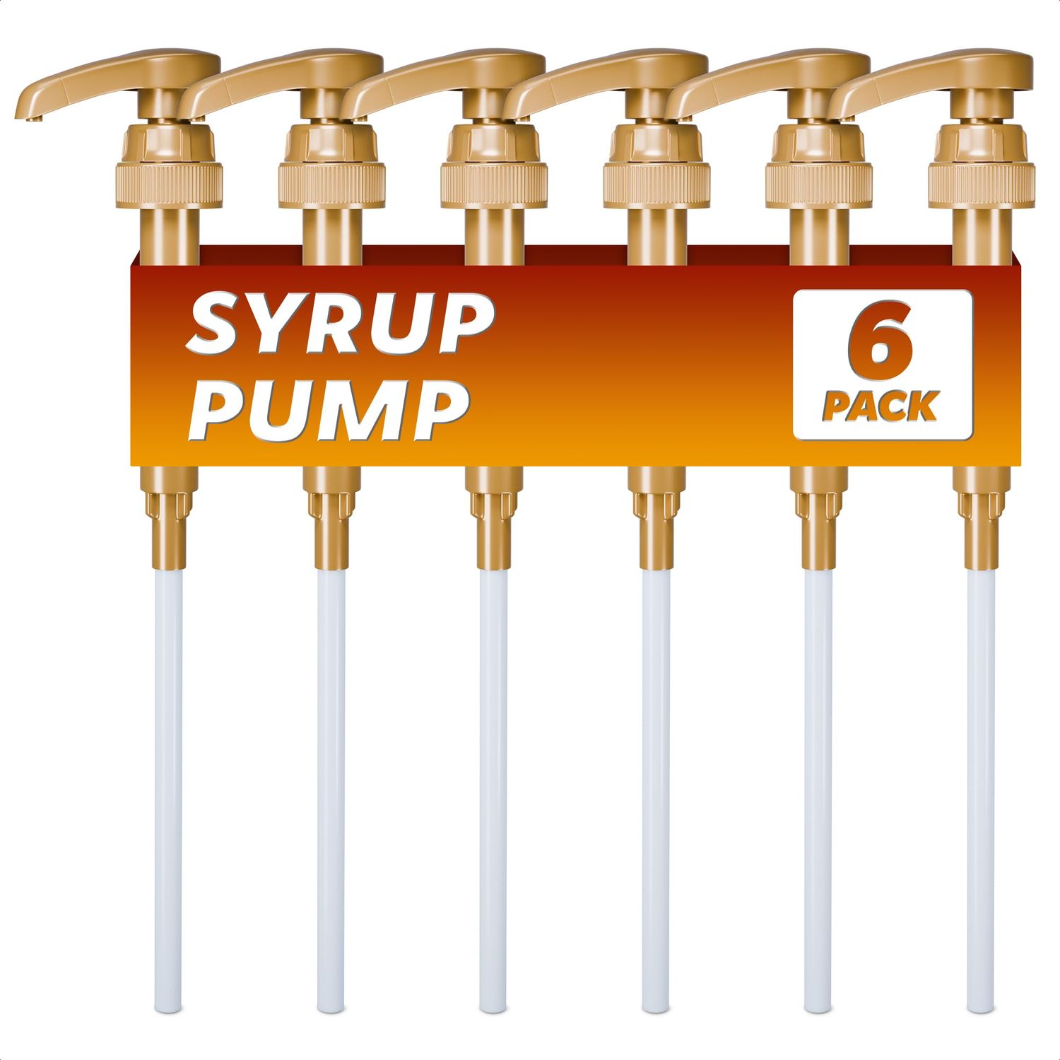 6pcs Coffee Syrup Pump - 750ml Skinny Syrup Pumps for Coffee Bar Coffee Creamer Pump for Syrup Bottle Coffee Syrup Pumps - Snow Cone Syrups Pumps for Coffee Syrup Bottle Torani Syrup Pump Dispenser