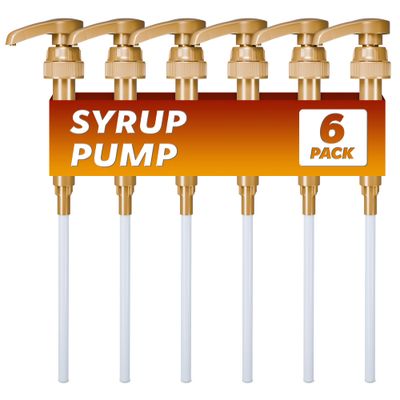 6pcs Coffee Syrup Pump - 750ml Skinny Syrup Pumps for Coffee Bar Coffee Creamer Pump for Syrup Bottle Coffee Syrup Pumps - Snow Cone Syrups Pumps for Coffee Syrup Bottle Torani Syrup Pump Dispenser