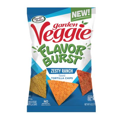 Sensible Portions Garden Veggie Flavor Burst Tortilla Chips, Ranch, 6 Oz