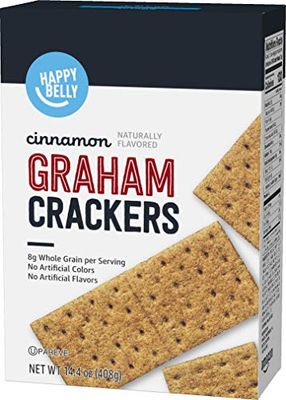 Amazon Brand - Happy Belly Cinnamon Graham Crackers, 14.4 ounce (Pack of 1)