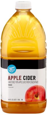 Amazon Brand - Happy Belly, Unfiltered Apple Cider from Concentrate, Bottle, 64 fl oz (Pack of 1)