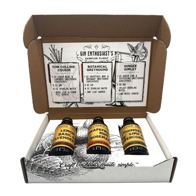 Sweet Haven Tonics Gin Enthusiast Cocktail Mixers 3-Pack Sampler, Handcrafted Mix, All Natural, Fresh Ingredients, Craft Cocktails Made Simple, Zero Preservatives, Mocktail Mixers