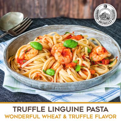Morelli Italian Pasta Truffle Linguine - Gourmet Pasta - Handmade in Small Batches - Imported from Italy - Durum Wheat Semolina Pasta - 8.8 Ounce / 250g (2 Pack)