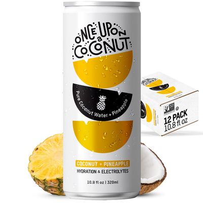 Once Upon a Coconut Pineapple Coconut Water - Natural Hydrating Low Calorie Drink with Electrolytes - No Added Sugar or Sweeteners - 10.8 fl oz (Pack of 12)
