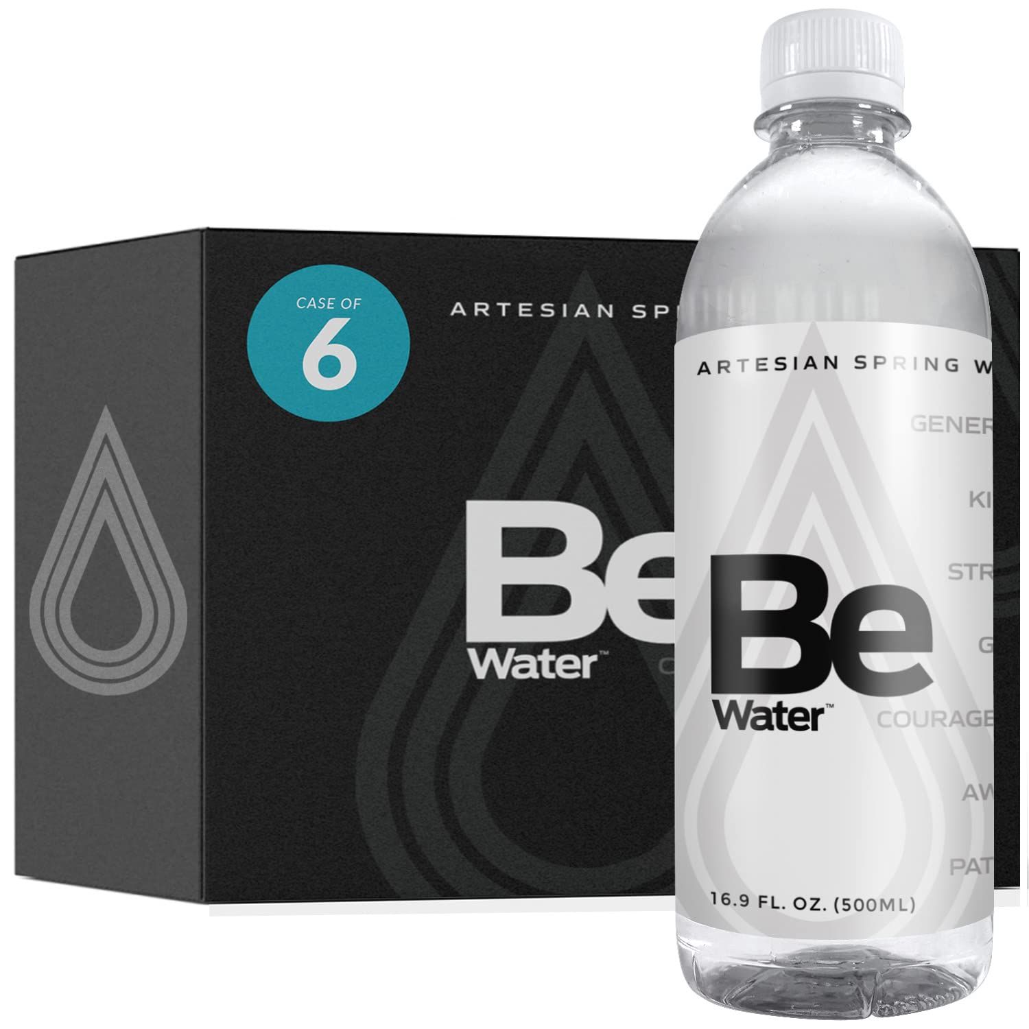 Be Water Artesian (4 cases of 6) from Natural Blue Ridge Mtn Wells &amp; Pure Artesian Springs - Naturally Flowing, Safe Ionized Premium Bottled Drinking Agua Embotellada/Safe BPA Free Hydration