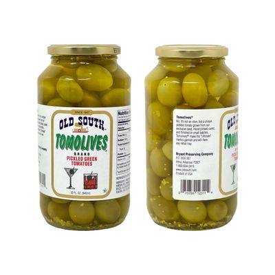 Old South Tomolives (2 Pack, 32 fl oz each) bundled with complementary 4-count Coasters | Ultimate Martini Garnish | Great Cocktail Snack