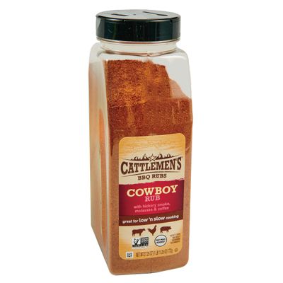 Cattlemen&#39;s Cowboy Rub, 27.25 oz - One 27.25 Ounce Container of Cowboy BBQ Rub with Hickory Smoke, Molasses and Coffee Flavor, Perfect for Brisket, Chicken or Beef