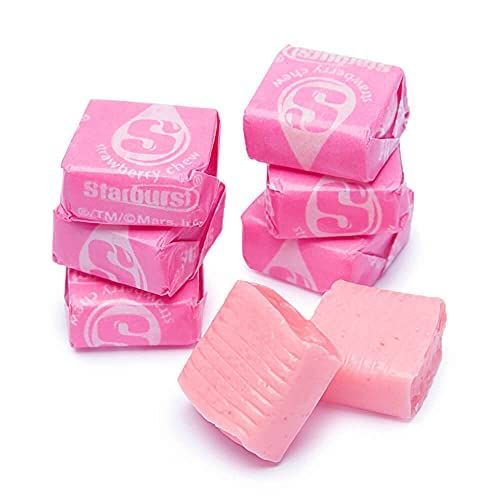 Klub Bulk Holiday Special Starburst Pink Strawberry Chewy Candy - 1.5 lbs All Fruit Chews Single Flavor Soft Assortment Sharing Size Family Pack Individually Wrapped, 24 oz.