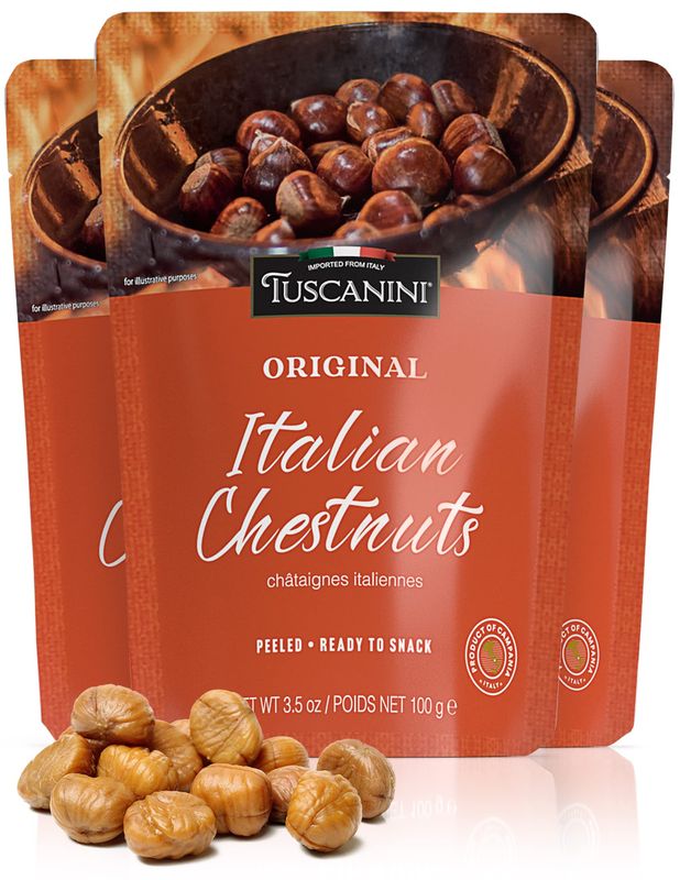 Tuscanini Premium Italian Chestnuts, 3.5oz (3 Pack) | Roasted, Peeled &amp; Ready to Eat | Great Source of Fiber &amp; Antioxidants | Product of Italy | Certified Kosher