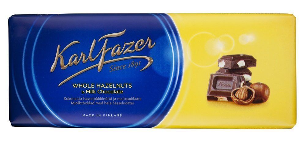 Fazer Blue Milk Chocolate with Whole Hazelnuts 200g Chocolate Bar