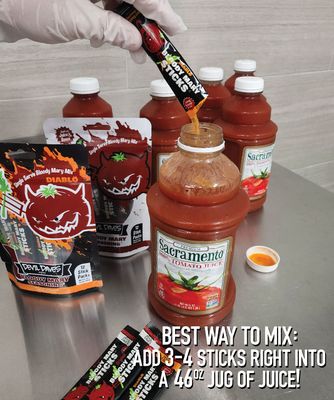 Devil Daves Diablo Bloody Mary Stick Packs | Singles To Go - Turns any tomato juice into Bloody Mary, Caesar or Michelada | Easy Open - Stay Fresh packets (1 Count - Pack of 10)