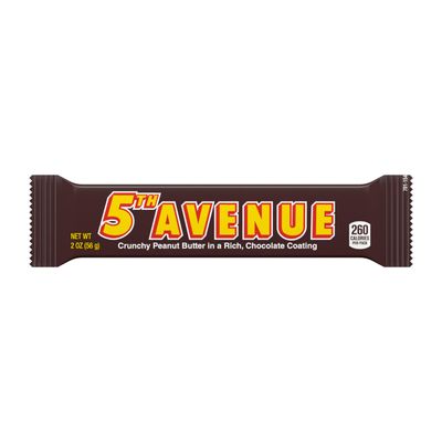 5TH AVENUE Chocolatey Coated Crunchy Peanut Butter Candy Bars, 2 oz (18 Count)