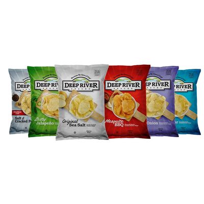 Deep River Snacks Variety Chips Snack Packs - Kosher &amp; Gluten Free Kettle Cooked Potato Chips Snacks Variety Pack of 6 Flavors, 2 Oz (24 Pack)