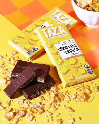 Taza Chocolate Organic Smooth &amp; Crunchy Bars 70% Stone Ground, Cornflake Crunch 2.5 Ounces (10 Count), Vegan