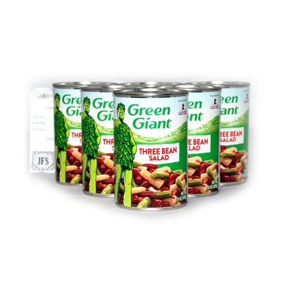 Green Giant 3 Bean Salad Bundle - 6 x 15 Oz Cans of Green Giant Three Bean Salad, Bundled with a JFS Recipe Card