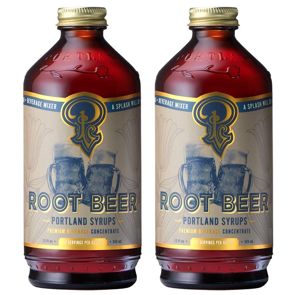 Portland Syrups Genuine Root Beer Syrup - Premium Beverage Concentrate for Authentic Cocktails, Soda, Ice Cream, Coffee Drinks, and More - 12 oz with 24 Servings (Pack of 2)