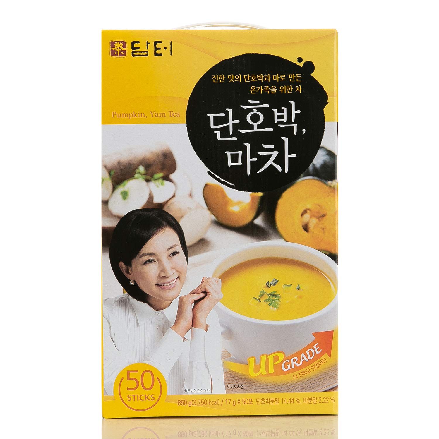Damtuh Korean Sweet Pumpkin and Yam Tea Powder Drink 50 Count (Pack of 1)