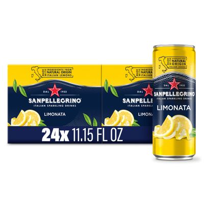 Sanpellegrino Italian Sparkling Drink Limonata, Sparkling Lemon Beverage, 24 Pack of 11.15 Fl Oz Cans